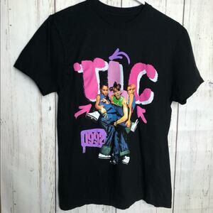 TLC Womens Black Graphic Tee Sz S